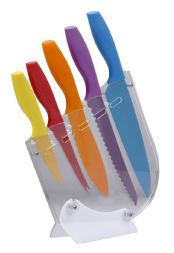 6 pieces PP handle color non-stick knife